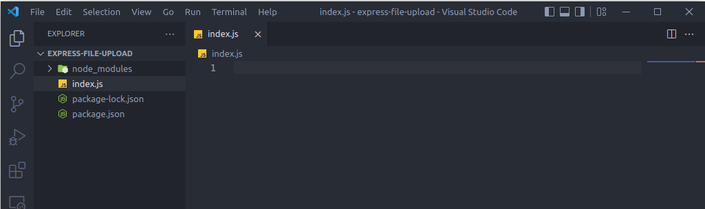 express-fileupload project initialization. 