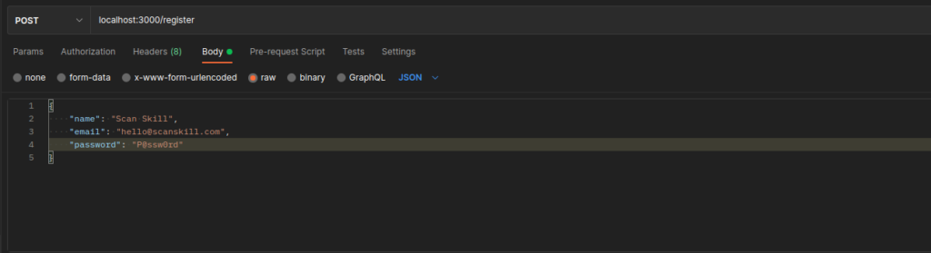 Hitting the requested route with valid parameters