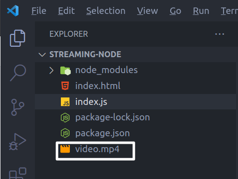 Files present in the project - stream media through nodejs