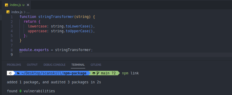 Creating an internal link for package testing