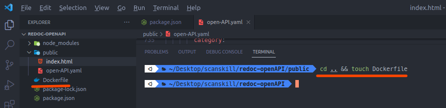 adding docker file - serve API written in OpenAPI format using redoc in docker