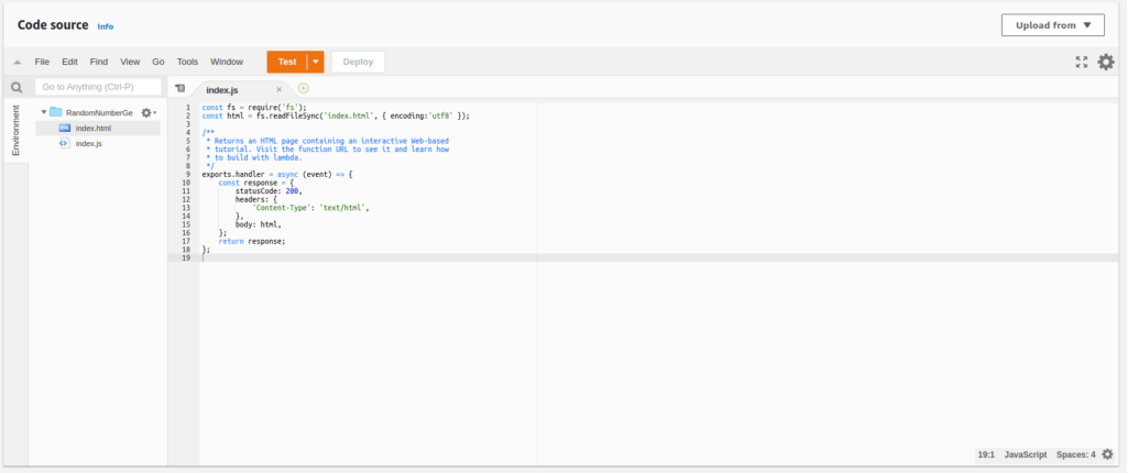 Blueprint generated lambda - create a simple rest API in Node.js using AWS Lambda