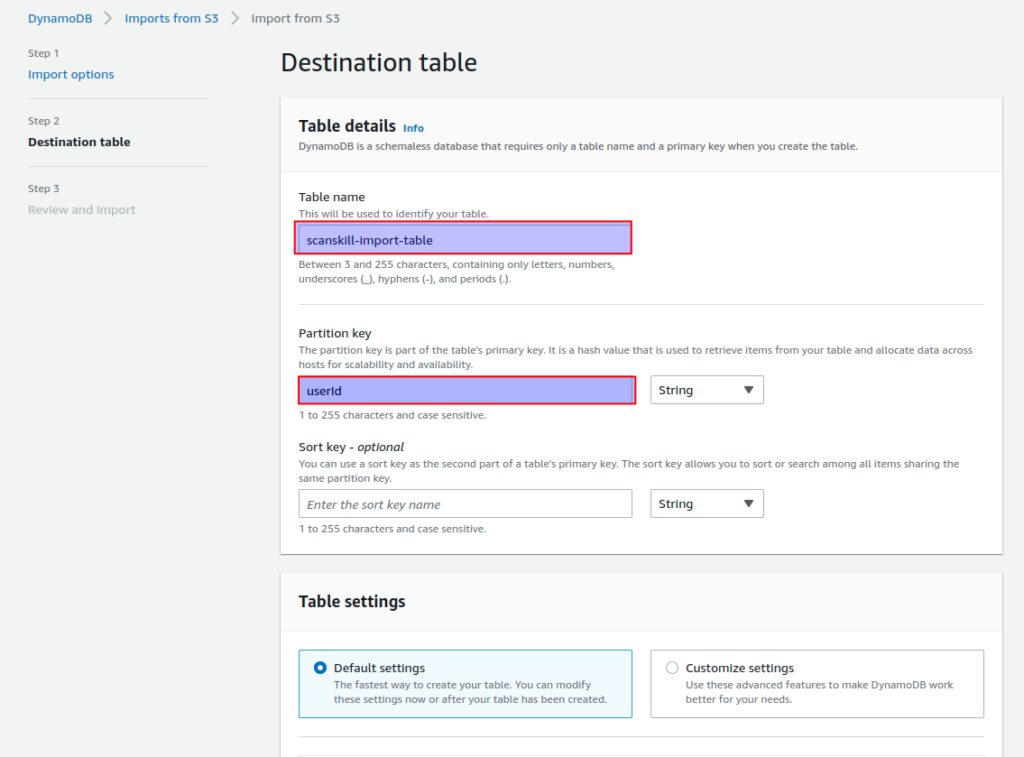 import  data from s3 to dynamo db