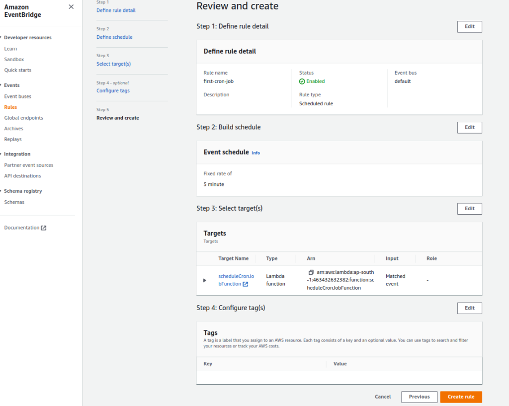 cron jobs in aws lambda