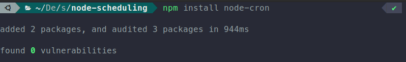 Installing node-cron package