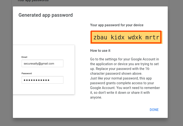 Your application-specific password