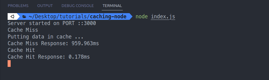Inserting and Retrieving data From the cache - Implement a Cache in Nodejs